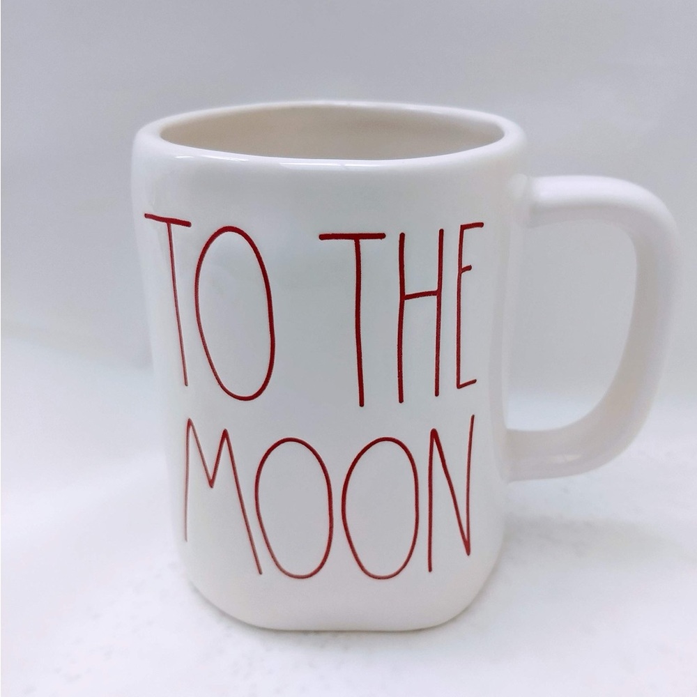 White Ceramic Mug with Red “To The Moon And Back” Print